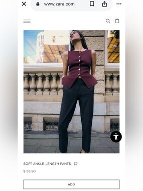 Zara Classic Black Straight-Leg Dress Pants